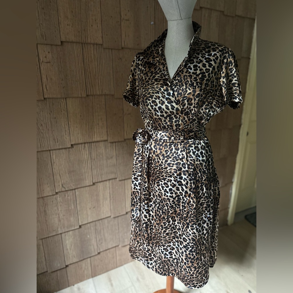 Vintage Rabbit Rabbit Rabbit Designs Leopard Print Wrap Dress - Picture 9 of 13